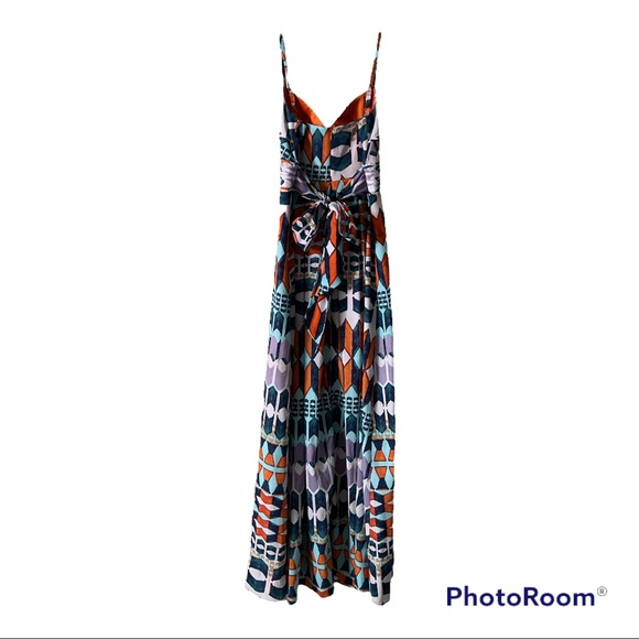 Jessica Simpson Colorful Maxi Boho Print Sundress with Built in Bra- 4 - Picture 2 of 8